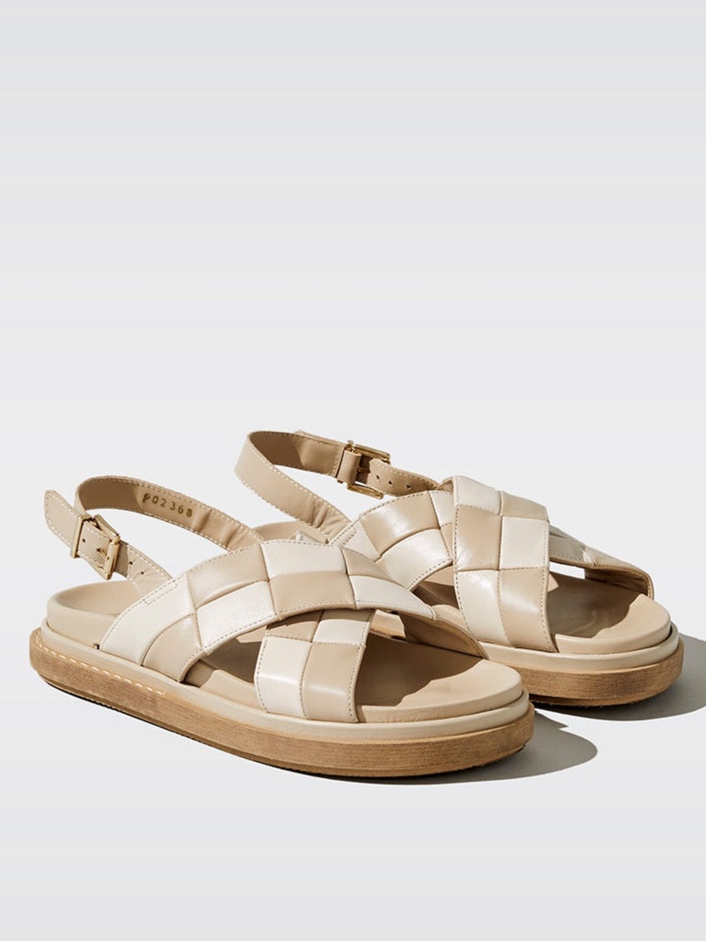 ALOHAS Marshmallow Scacchi Leather Sandals US 7-7.5 EU 38 $250 - Picture 2 of 9
